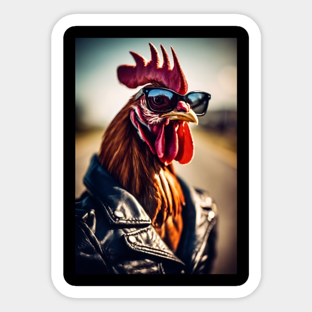 funny rooster Sticker by helintonandruw